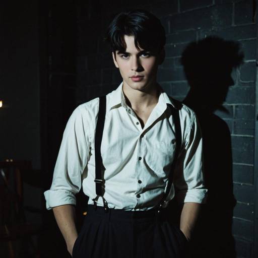 Young Man in Vintage 1950s Outfit