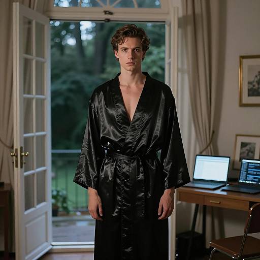 Serious Man in Shiny Black Robe