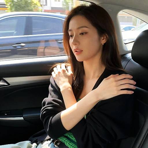 Candid Car Portrait of a Woman