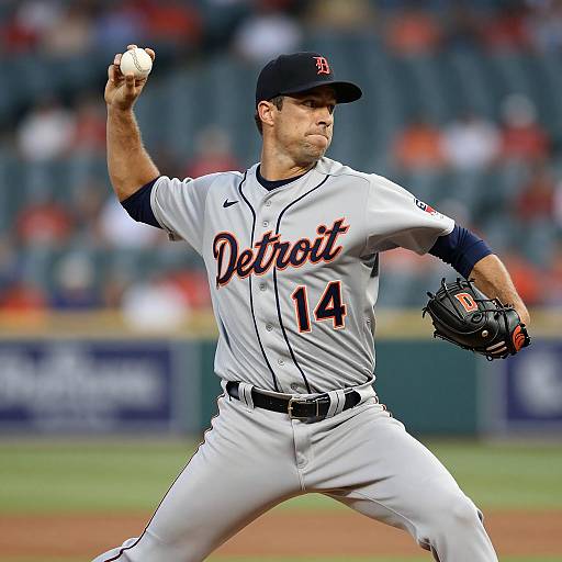 Detroit Tigers Baseball Pitcher in Action