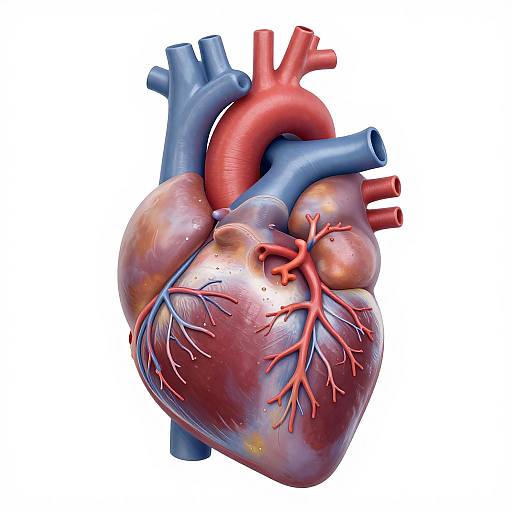 Hyperrealistic Anatomical Human Heart Illustration