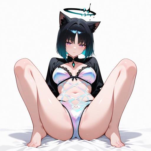 Elegant Woman with Cat Ears and Lingerie Elegant Woman with Cat Ears and Lingerie