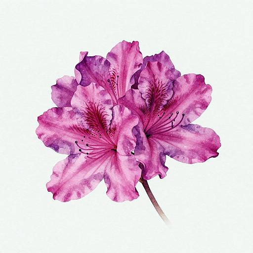 Vibrant Magenta Azalea Watercolor