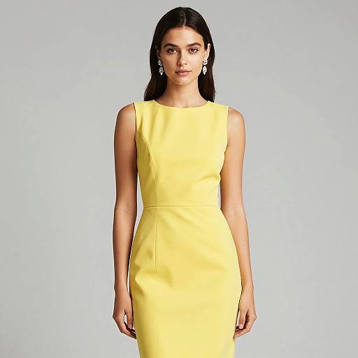 Vibrant Yellow Dress with Sparkling Earrings