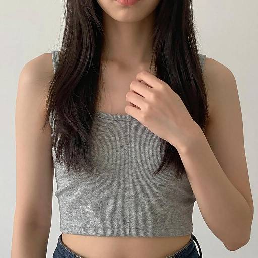 Intimate Moment: Girl Touching Hair