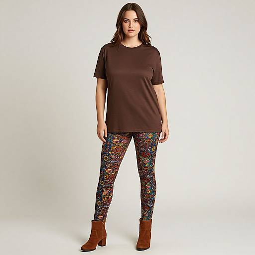 Casual Woman in Vibrant Leggings