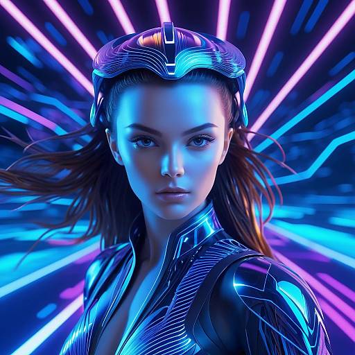 Futuristic VR Woman Portrait