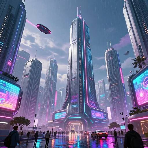 Futuristic Neon Cyberpunk Cityscape