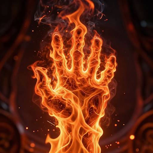 Flaming Hand with Mystical Embers