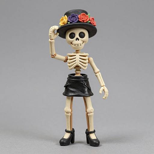 Claymation Stylish Smiling Skeleton