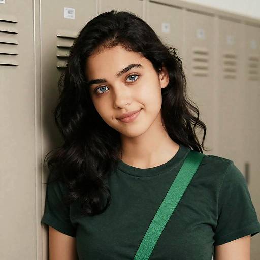 Portrait of a Smiling Woman by Lockers