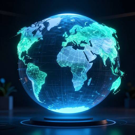 Futuristic AI Digital World Map