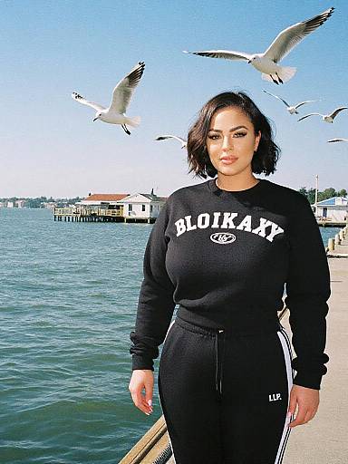 Curvy Woman at Fishing Pier
