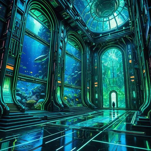 Futuristic Underwater Holographic Hall