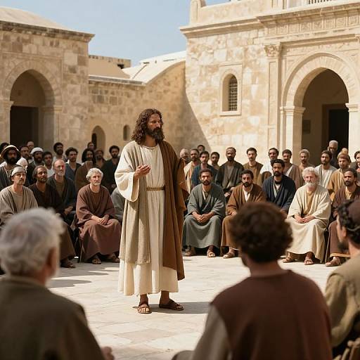 Jesus Teaching in Capernaum Scene