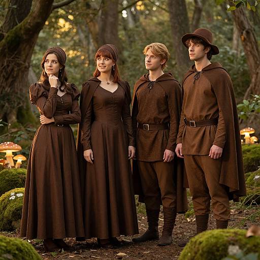 Mystical Forest Quartet in Earthy Attire