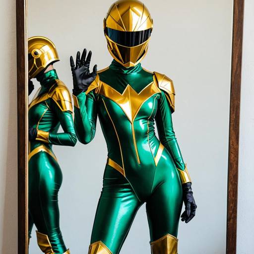 Cosplayer in Green and Gold Mirror Master Costume