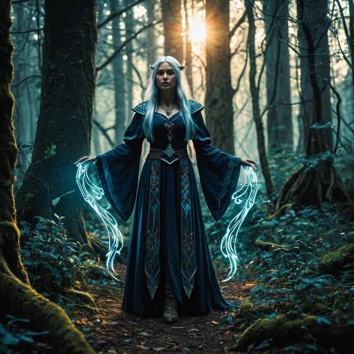 Magic Sorceress in Enchanted Forest