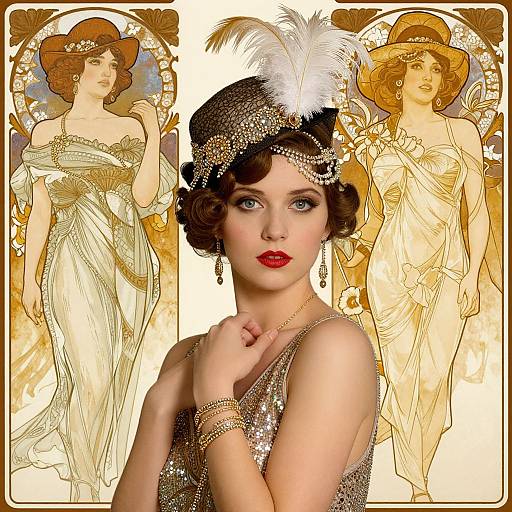 1920s Flapper Elegance Portrait