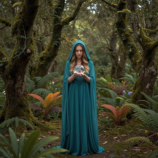 Mystical Woman with Crystal Ball