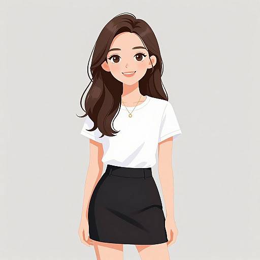 Smiling Woman in Casual Chic Outfit