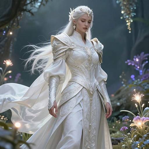 Stylized Fantasy Warrior in Mystical Landscape