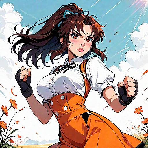 Cowgirl Waitress in Fighting Stance