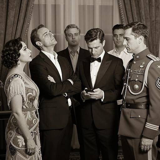 Vintage Sepia Portrait of Formal Attire