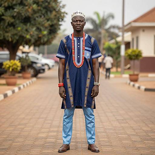 African Man in Traditional Ghanaian Attire