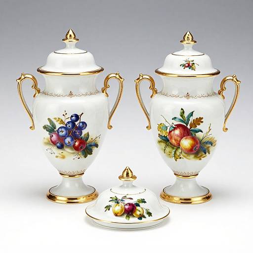 Royal Worcester Bone China Urns with Fruit