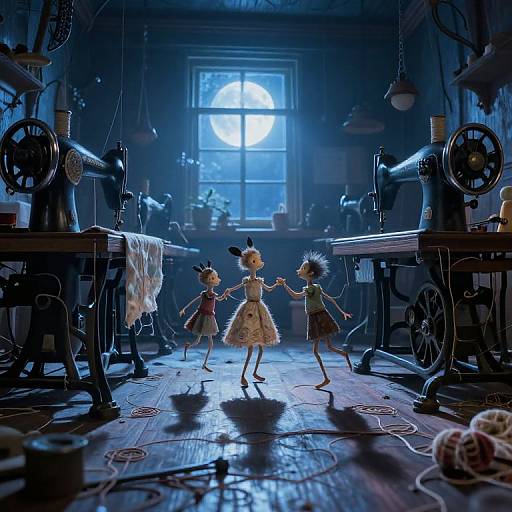 Whimsical Creatures in Vintage Workshop