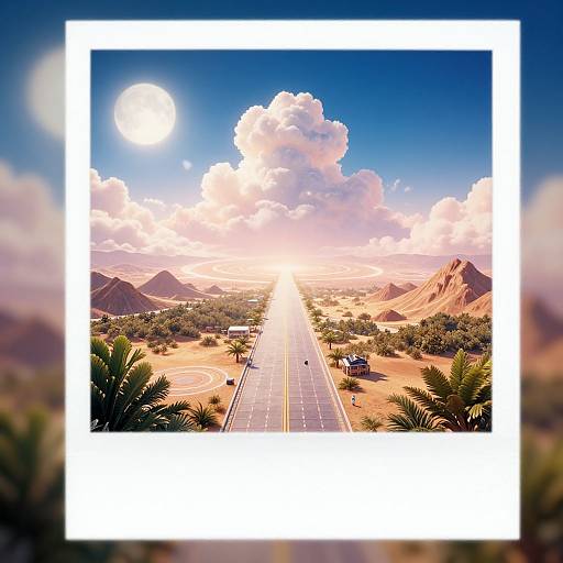 Cinematic 3D Desert Landscape Scene