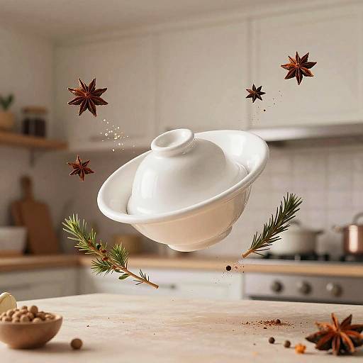 Surreal Floating Mandil Blanco Art