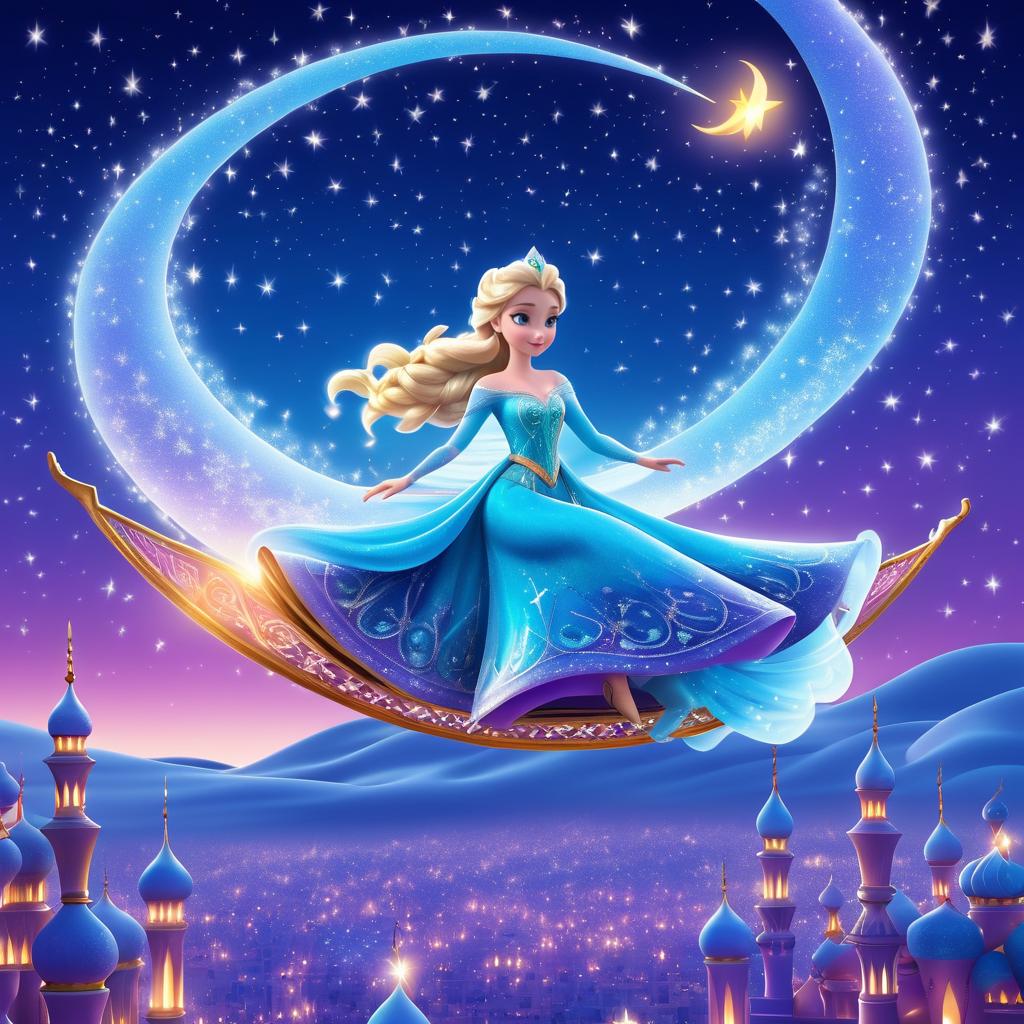 Elsa's Enchanted Flight in Arabian Nights