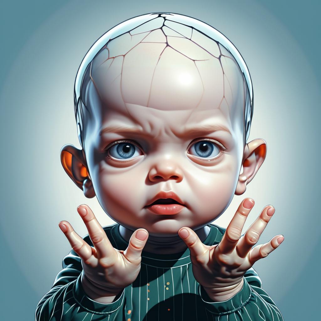 Surreal Child Illustration with Deformities