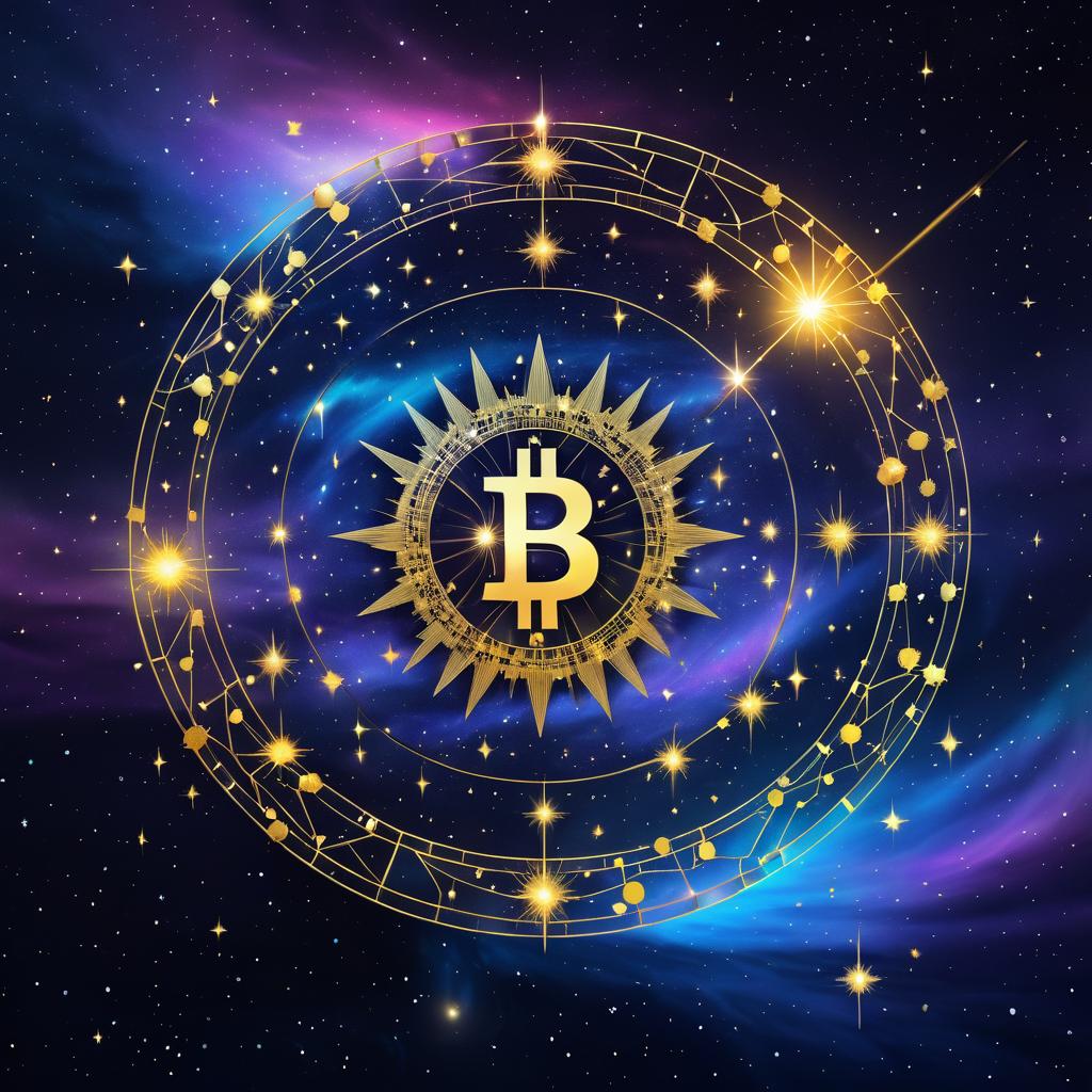 Cosmic Bitcoin Logo in Stellar Expanse