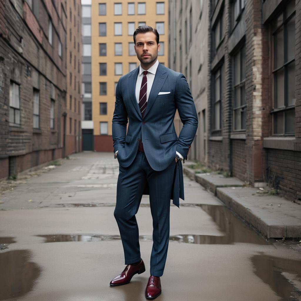 Confident Man in Tailored Vintage Style