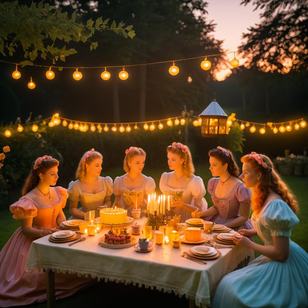 Kitsch Sunset Dinner Party in Vintage Style