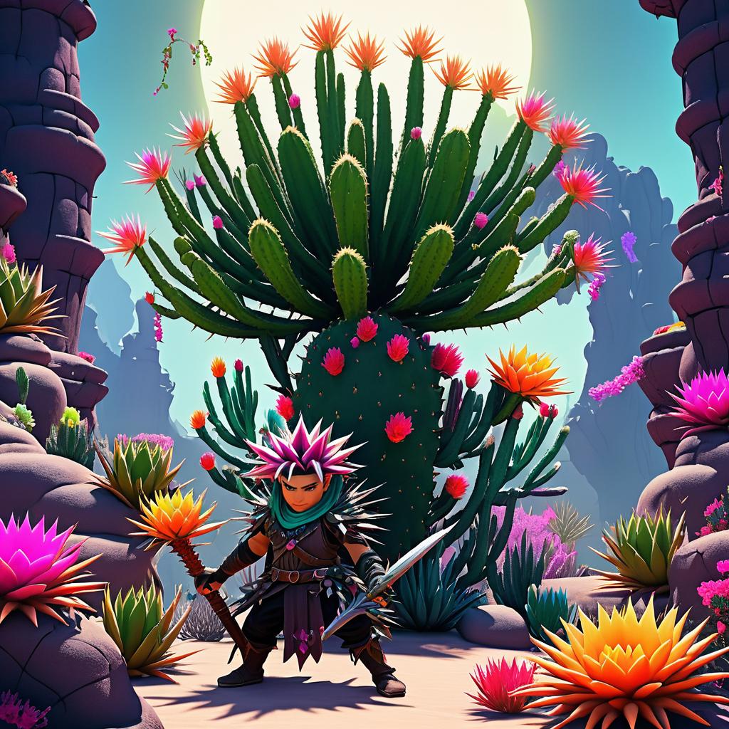 Charming Rogue in Dark Fantasy Cactus