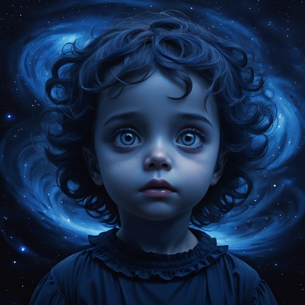 Surreal Portrait of a Hollow-Eyed Child