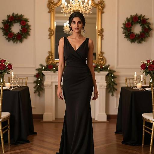 Elegant Evening Dress in Festive Setting