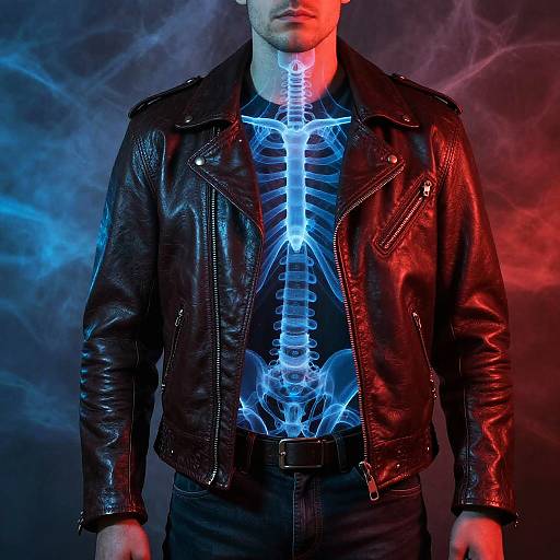 X-Ray Vintage Leather Jacket Portrait