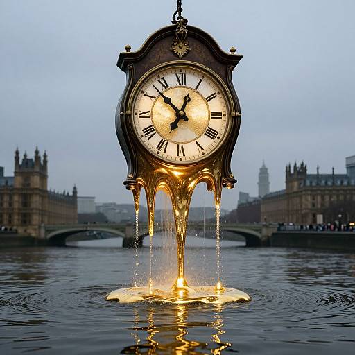 Surreal Melting Grandfather Clock