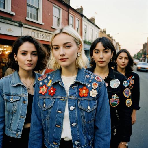 Group of Young Women in Embroidered Denim Jackets
