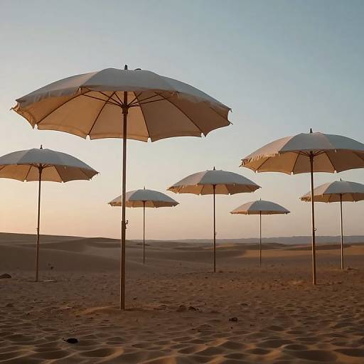 Surreal Floating Umbrellas Oasis
