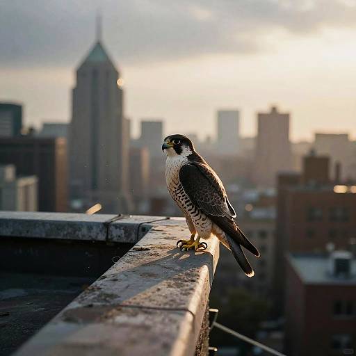 Peregrine Falcon on Urban Rooftop