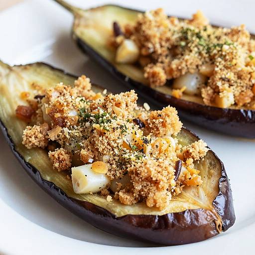 Close-Up Roasted Eggplant Dish