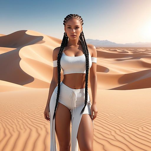 Woman in Black Bikini in Desert