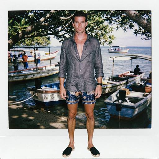 Man in Mangrove with Polaroid Style