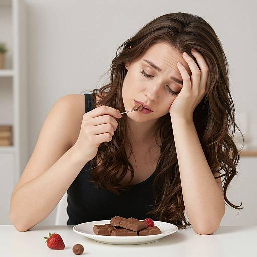 Young Woman Craving Chocolate Sweets